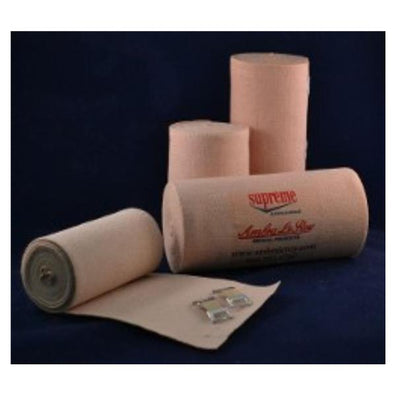 Bandage Supreme 6"x10yd Compression Elstc Double Length Strtch Clp Tan LF 10/Bx - Surgical Supplies NY